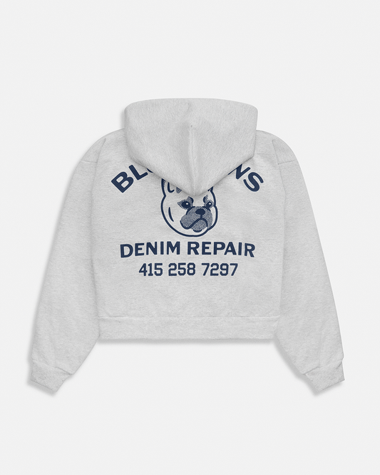 REPAIR CROPPED ZIP HOODIE